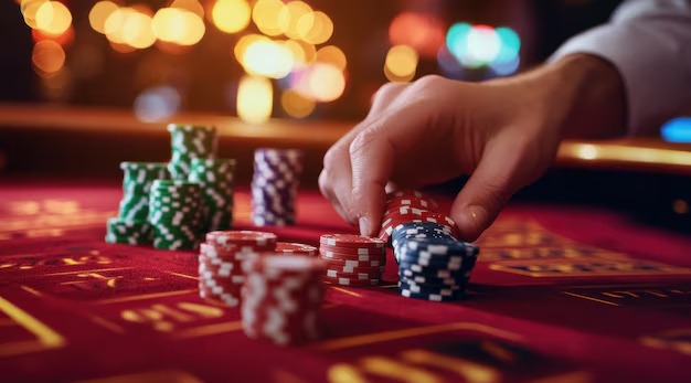 Betting chips displayed on Speed Roulette table layout